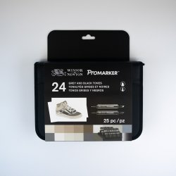 Promarker - set of 24 grey and black tones