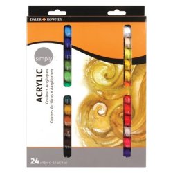 "Simply Paint" acrylic, assorted colours - pack of 24
