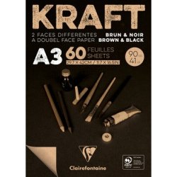 Brown & Black laid Kraft 90g A3 60sh pad