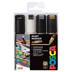 uni Posca Paint Marker PC-8K 8mm Mono Tones Set of 4