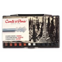 Conte A Paris Carres Set of 12 Assorted Sketching Crayons