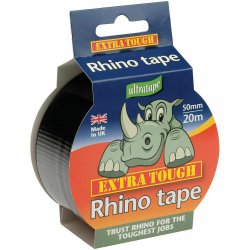 Rhino Ultratape Extra Tough Multi-Purpose Cloth Tape 50mm x 20m - Black