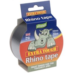 Rhino Ultratape Extra Tough Multi-Purpose Cloth Tape 50mm x 20m - Silver