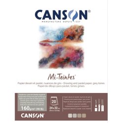 Canson Mi-Teintes Pastel Pad 24x32cm 160gsm - Grey Tones